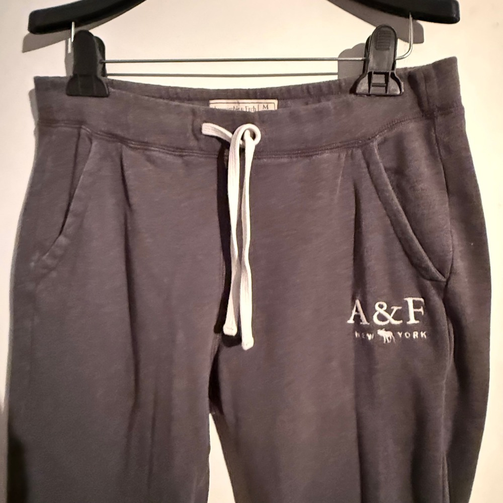 Y2K Abercrombie &‎ Fitch Womens Medium Jogger Sweatpants Gray - Picture 2 of 5